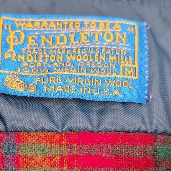 Pendleton red plaid blouse button down medium - Picture 2 of 9